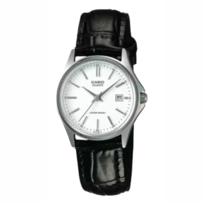 Casio General LTP-1183E-7ADF Analog Silver Dial Date Leather Women Watch